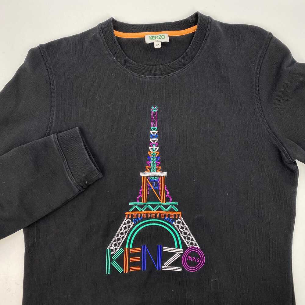Kenzo Black Embroidered Eiffel Tower Crewneck Sweatshirt | Women M - Picture 7 of 7
